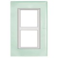 Plaque Cristal Axolute Bticino - 2 x 2 modules entraxe 57 V