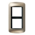 Plaque  Acier brossé - 2 x 2 modules entraxe 57
