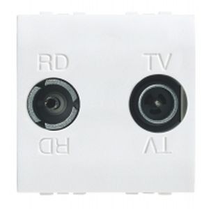 Prise TV-FM Terminale - 2 modules - Bticino Cofrel - 23276