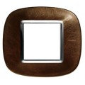 Plaque Cuir Moka Axolute Bticino - 2 modules