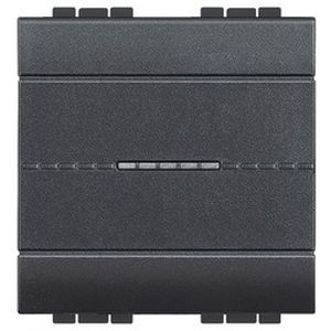 Poussoir Living Light Bticino anthracite 1 P (NO) 10 A 250 Vca - 2 modules