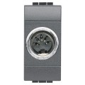 Connecteur 5 pôles anthracite Bticino Livinglight pour HI-FI, connexion à souder 1 module