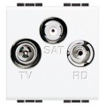 Prise TV-FM-SAT 2 modules - LivingLight Blanc