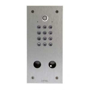 Clavier codé argent rétro éclairé à encastrer avec 2 emplacements Diamètre 25