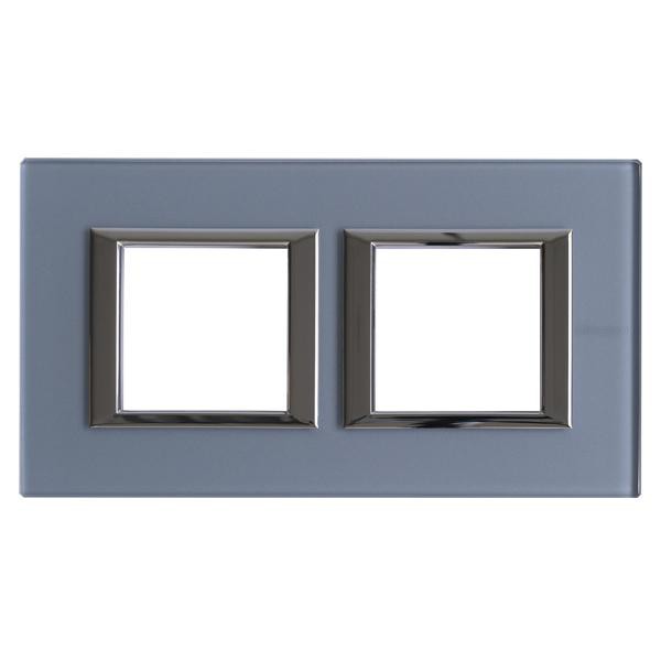 Plaque Axolute Bticino Azur - 2 x 2 modules entraxe 71 H