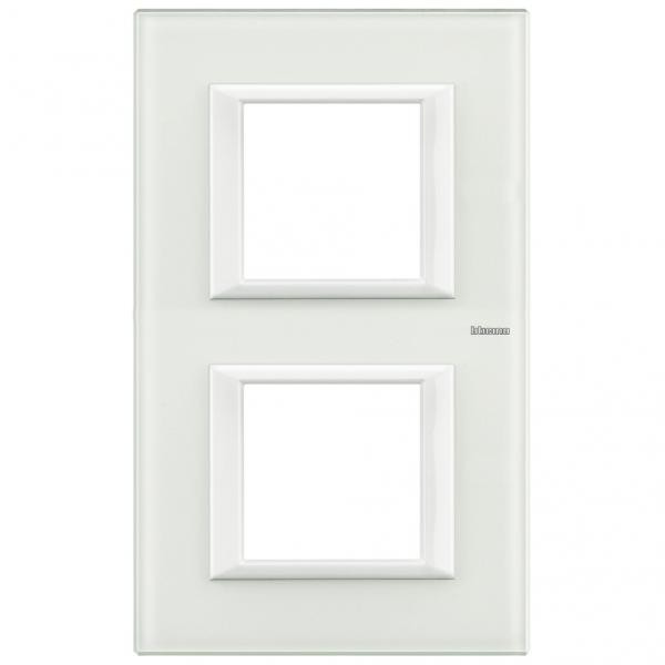 Plaque Axolute Bticino Verre Blanc - 2 x 2 modules entraxe 71 V