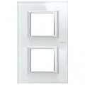 Plaque Axolute Bticino Whice - 2 x 2 modules entraxe 71 V