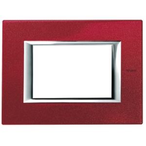 Plaque Axolute Bticino Rouge - 3 modules