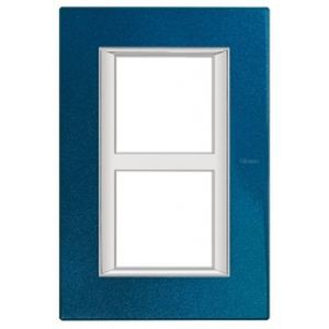 Plaque Axolute Bticino Bleu - 2 x 2 modules entraxe 57 V