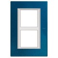 Plaque Axolute Bticino Bleu - 2 x 2 modules entraxe 57 V