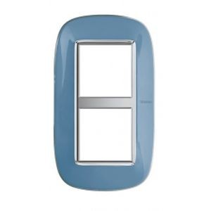 Plaque rectangulaire Axolute Translucide bleu 2+2 modules vertical pour rénovation entraxe 57mm