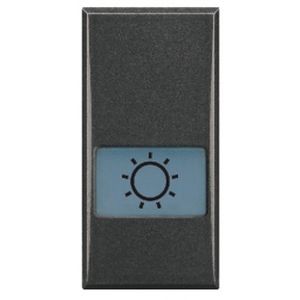 Manette lumineuse avec pictogramme de lampe Axolute Bticino - 1 module - anthracite