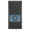 Manette lumineuse avec pictogramme de lampe Axolute Bticino - 1 module - anthracite