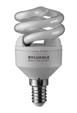 Ampoule fluocompacte E14 Sylvania Mini Lynx Spirale 9W 827 2700K 405lm