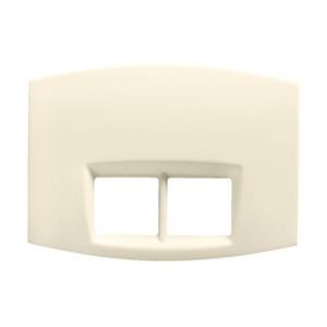 Enjoliveur - Prise RJ double sans porte-étiquette - Ecru - Arnould - 69547