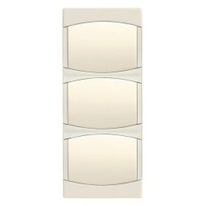 Plaque triple Arnould - entraxe 57 V - Ecru
