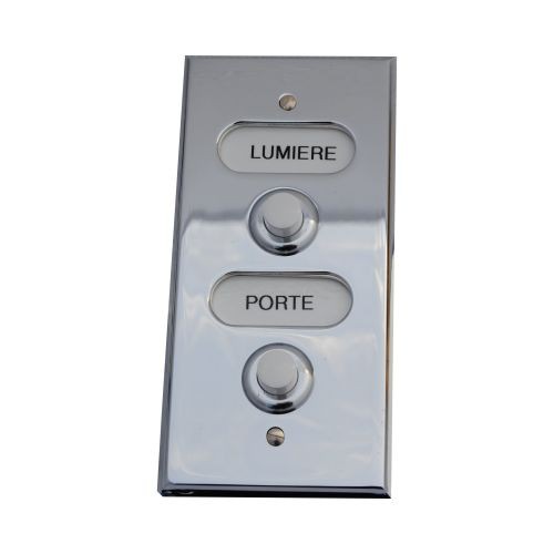 Guichet poussoir lumineux Silencieux chromé 2 postes