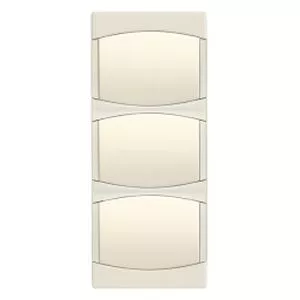 Plaque Triple Horizontale Arnould INITIA 69882 - Écru, Entraxe 71mm - Neuf Sans Emballage