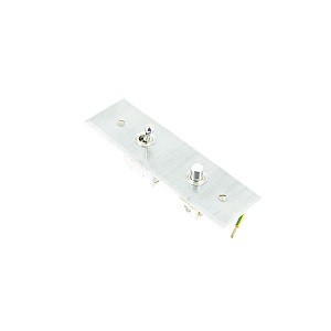 Interrupteur 1 levier et 1 bouton poussoir argent+plexiglass Arnould Europa