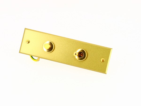 Interrupteur 1 bouton poussoir + 1 bouton levier / va-et-vient - Or Jaspe - Arnould Europa 35
