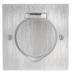 Platine rectangulaire Arnould inox brossé simple poste à équiper - Platinum - IP44/IK08