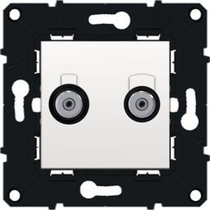 Prise tv double câblo-opérateur Arnould Espace Evolution - blanc - Arnould - 64081