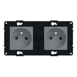Prise de courant 2 x 2p+t Arnould Espace Evolution bornes automatiques 16 a précablée - magnesium