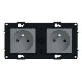 Prise de courant 2 x 2p+t Arnould Espace Evolution bornes automatiques 16 a précablée - magnesium