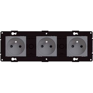 Prise de courant 3 x 2p+t Arnould Espace Evolution bornes automatiques 16 a précablée - magnesium