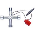 Clé en Croix pour Coffret de Distribution Klauke - avec Chaînette, Adaptateur et Embout Interchangeable 1/4"