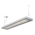 LONG GRILL 2X28W SUSPENSION, GRIS ARGENT