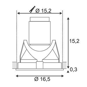BERET, DOWNLIGHT, G12, GRIS ARGENT