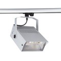 RAIL 3 ALLUMAGES, HQI-TS FLOOD 150W AVEC ETRIER GRIS ARGENT