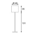 SOPRANA, LAMPE À POSER, SL-2, DIFFUSEUR ROND, TISSU BLANC, E27