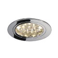 DL 123 LED, ENCASTRE PLAFOND ROND, CHROME, 24 LED BLANC CHAUD