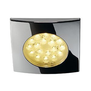 DL 125 LED FURNITURE, CARRE, CHROME, 18 LED BLANC CHAUD