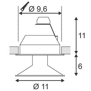 CMH DOWNLIGHT QRB111, ROND, BLANC, 75W MAX.