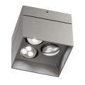 KARDAMODE SURFACE LED, PLAFONNIER CARRE, GRIS ARGENT, 3x3x1W LED BLANC