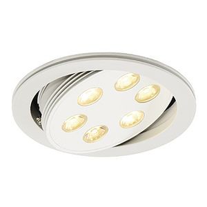 Triton 6 encastré, rond, blanc mat, 6x 3w led blanc neutre, orientable
