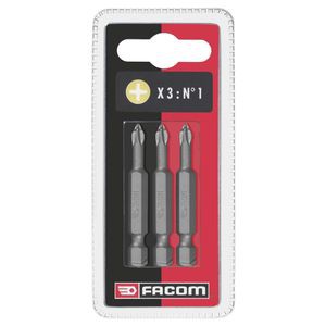 Jeu de 3 embouts 1/4" Facom - à gorge - 50 mm - titanium