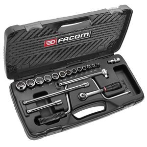Coffret de douilles 3/8" 12 pans de 1/4" à 1" - Facom - J.430UP