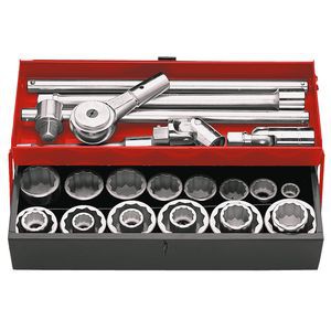 Coffret de douilles 3/4" 12 pans de 3/4" à 2 1/4"