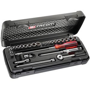 Composition de douilles et accessoires de 4 à 13 mm et de 7/32" à 9/16" - Facom - R.411MU