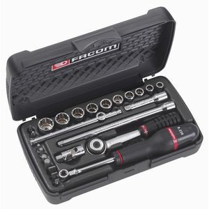 Coffret de douilles 1/4" 12 pans de 7/32" à 9/16" et embouts pouces - Facom - R.425AUP