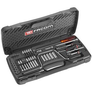 Coffrets de douilles 1/4" courtes et longues de 3,2 à 14 mm et embouts - Facom - R.450AP