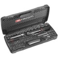 Coffret de douilles 1/4" et 1/2" 6 pans de 5,5 à 32 mm et embouts - Facom - RS.440E