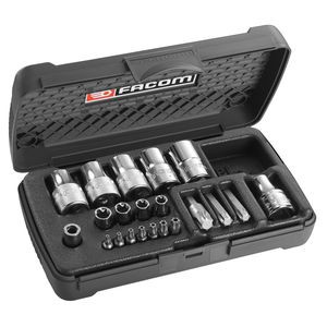 Coffret de douilles 1/4" et 1/2" et douilles tournevis torx