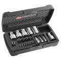 Coffret de douilles 1/4" et 1/2" et douilles tournevis torx