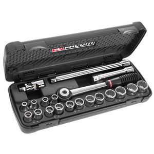 Coffret de douilles métriques 6 pans de 8 à 24 mm - Facom - S.423AP