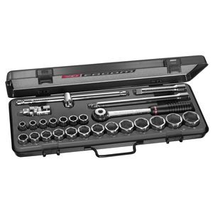 Coffret de douilles 1/2" 6 pans de 10 à 32 mm